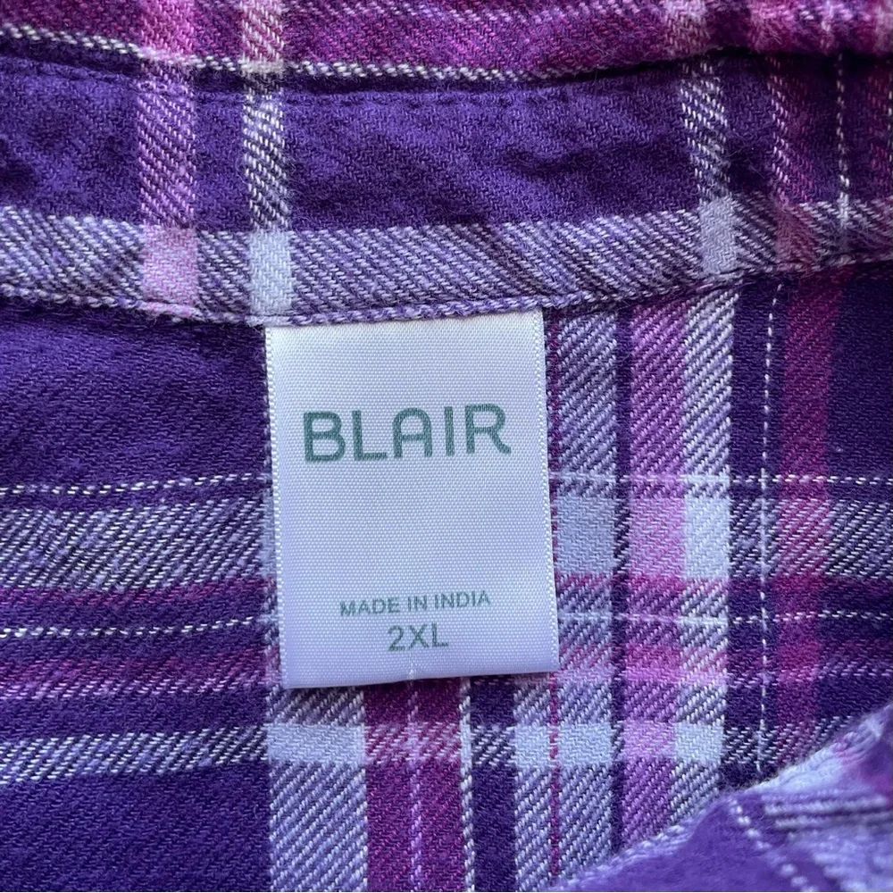 Blair Purple Plaid Flannel Shirt - Picture 3 of 6